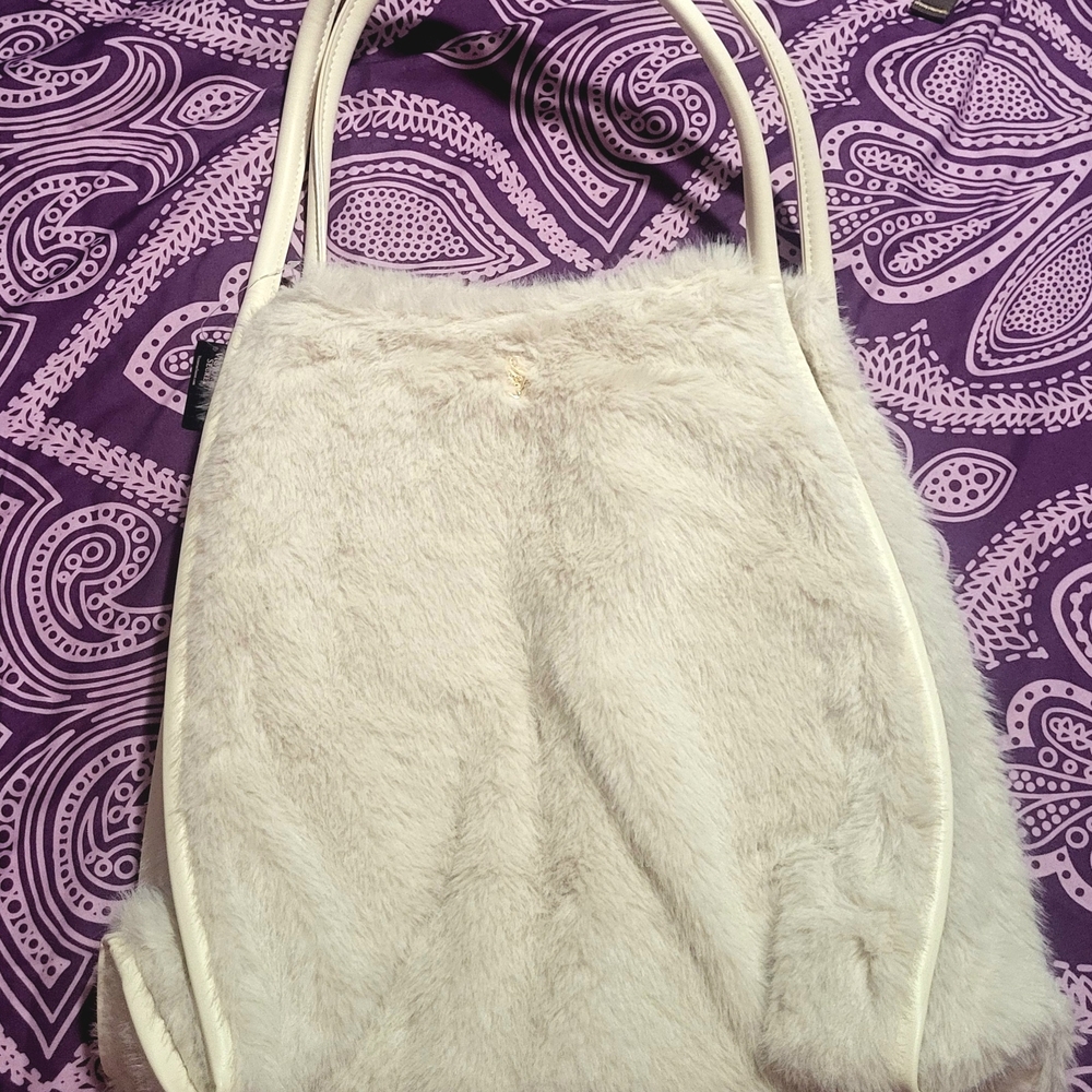Victoria's Secret Faux Fur White Tote